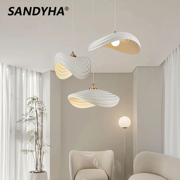 Nordic Hanging Chandelier Living Room Resin Lampshade Pendant Lights Dining Table Lighting Bedroom Decoration Home Light Fixture