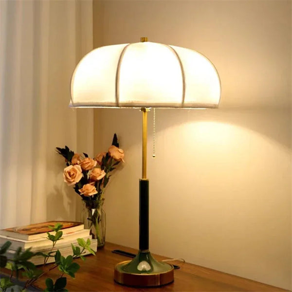 SANDYHA Modern Home Decoration Lampe Design Nordic Table Lamp Retro Fabric Umbrella Led Light Living Room Dining Bedroom Bedside