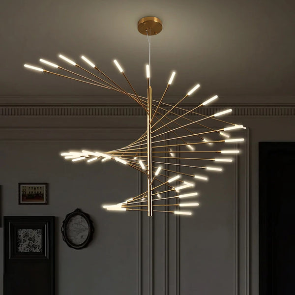 Modern Minimalist Restaurant LED Chandelier Creative Art Fireworks Pendant Lamp for Villa Living room Bedroom Lighting Luminaire