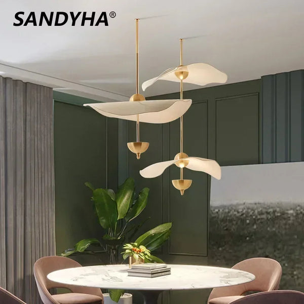 Ceiling Light Fixtures Modern Led Lamp Lotus Shaped Acrylic Lampshade Living Room Dining Kitchen Island Counter Decoration Home