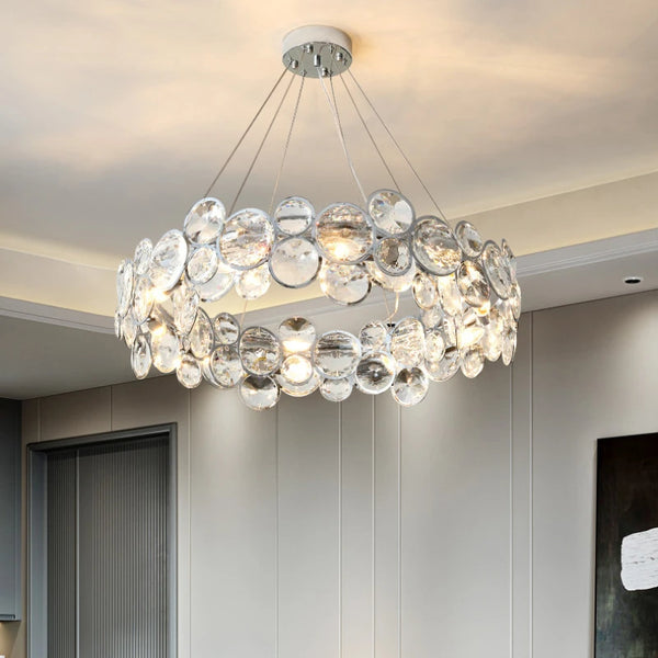 SANDYHA Nordic Chandeliers Luxury Design LED Crystal Living Room Chandelier Dining Table Lighting Bedroom Decor Light Fixture