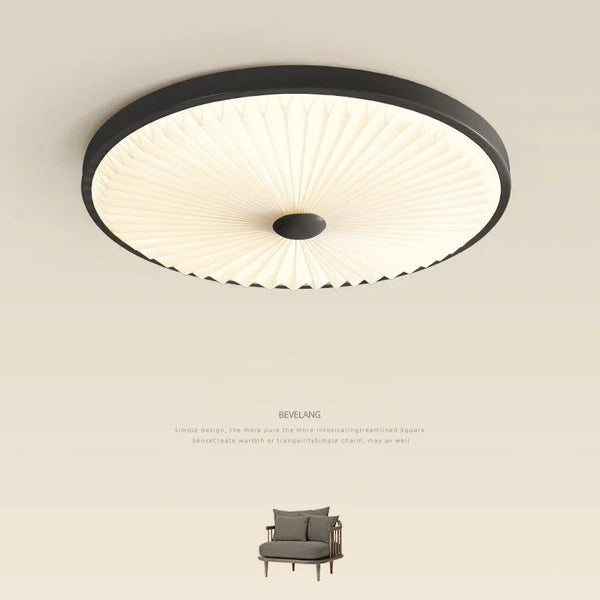 Pleated Design Round Bedroom Ceiling Lamp Modern Nordic Minimalist Led Lightings for Living Room Study Indoor Home Decor Fixture