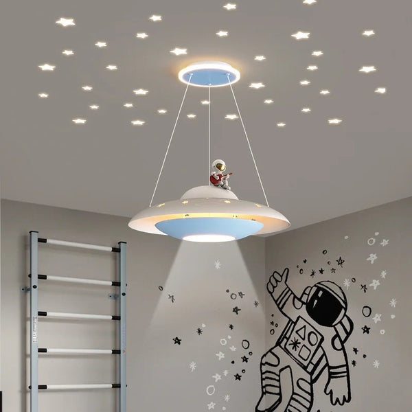 Nordic Children's Room Ceiling Lights Astronaut Spacecraft Design LED Lamp Bedroom Decoration Home Living Room Lighting Fixtures