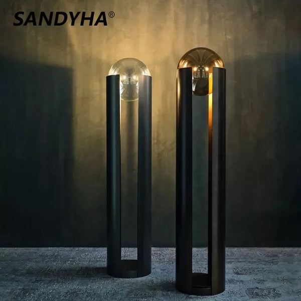 SANDYHA Nordic Modern Floor Lamps Simplicity Lampe Salon Iron Glass Living Room Bedroom Home Designer Decorations Led Lightings