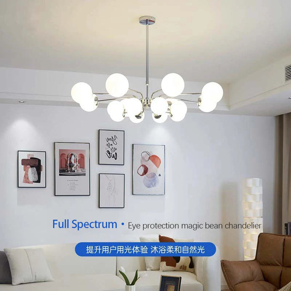 Simple Modern Living Room Chandelier Magic Bean Molecular Cream Style Led Pendant Lamp for Dining Light Lustre Salon Design Luxe