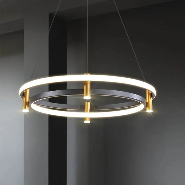 Nordic Salon Modern Home Decoration Ring LED Ceiling Chandelier Living Room Dining Kitchen Island Pendant Lights Lighting Lustre