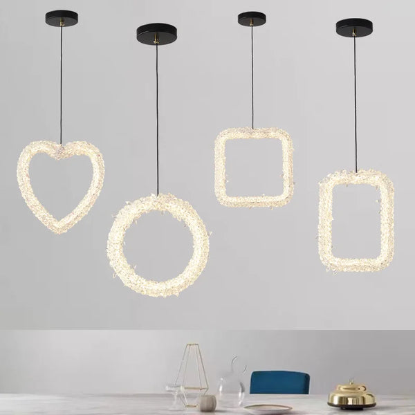 Nordic Pendant Lights Crystal Lampshade LED Lamps Geometric Designer Chandelier Living Room Decor Dining Table Lighting Bedroom