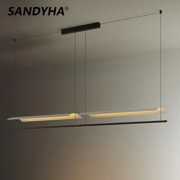 SANDSHA Modern Long Strip Chandelie for Living Room Decor Home Pendant Lights Office Kitchen Island Design Dining Table LED Lamp