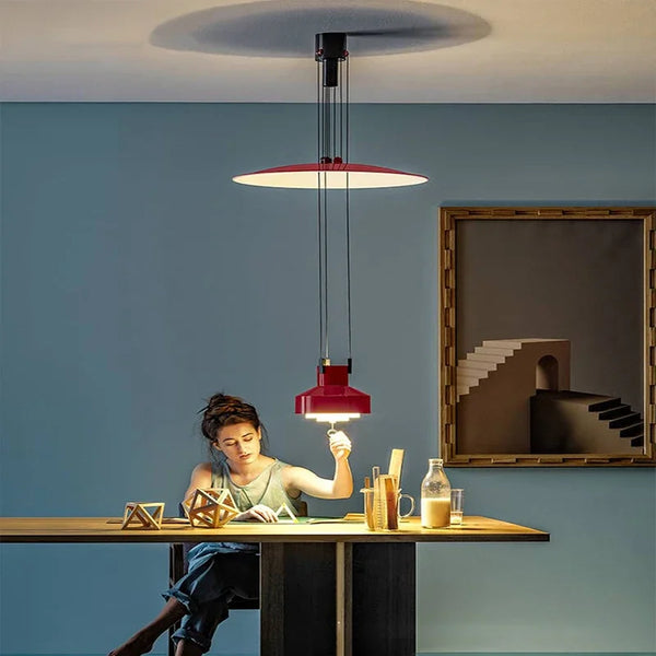 Nordic Creative Lifting Dining Room Chandeliers Flying Saucer Design LED Lamp for Living Study Bar Suspension Lighting Luminaire