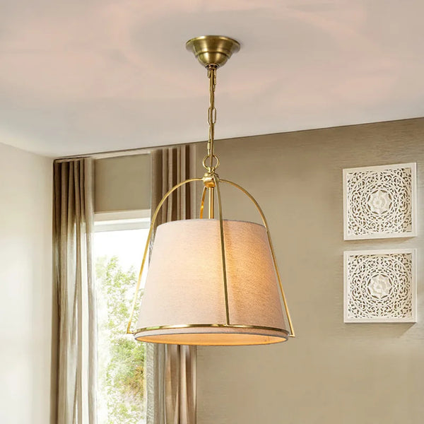 American Luxury Chandelier Postmodern Fabric LED Pendant Lamp for Cloakroom Bedroom Dining Room Study Corridor Lighting Fixtures