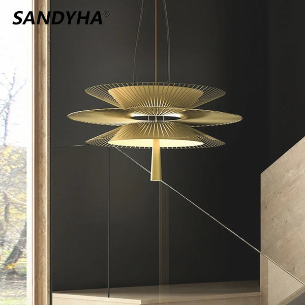 Modern New LED Chandelier Luxury Metal Cord Pendant Lighting for Living Dining Room Home Decor Hanging Lamp Suspension Luminaire