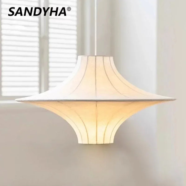 Modern Ceiling Chandelier Minimalist Style Salon Lightings Silk Fabric Art Led Lamp Living Room Dining  Bedroom Home Decoration