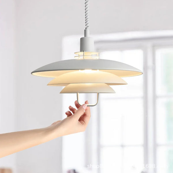 Creative Lifting Telescopic Adjustable Chandeliers for Dining Room Bar Island Flying Saucer LED Pendant Lamp Lighting Fixtures